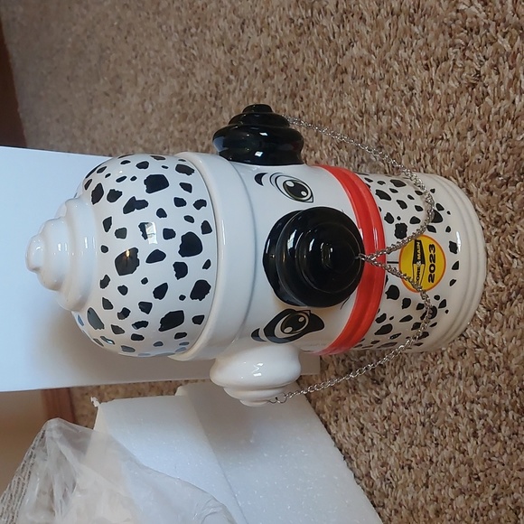 Kitchen Dalmatian Fire Hydrant Cookie Jar Or Dog Treat Jar Nwt Poshmark